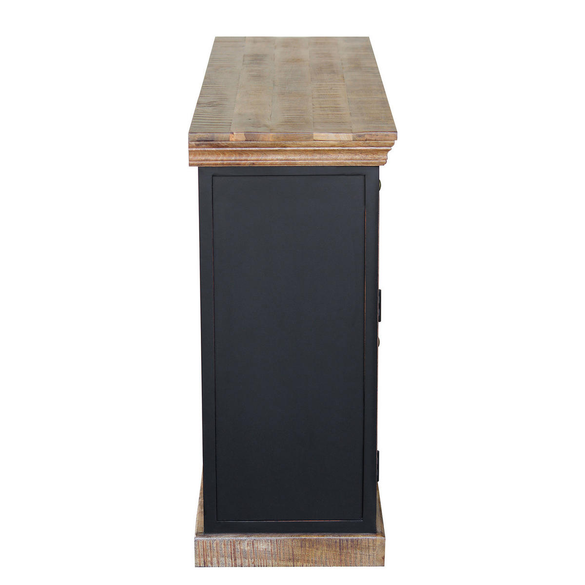 SIDEBOARD - Mango massiv, mit 3 türen - Schwarz, Holz (140/90/40cm) - home24