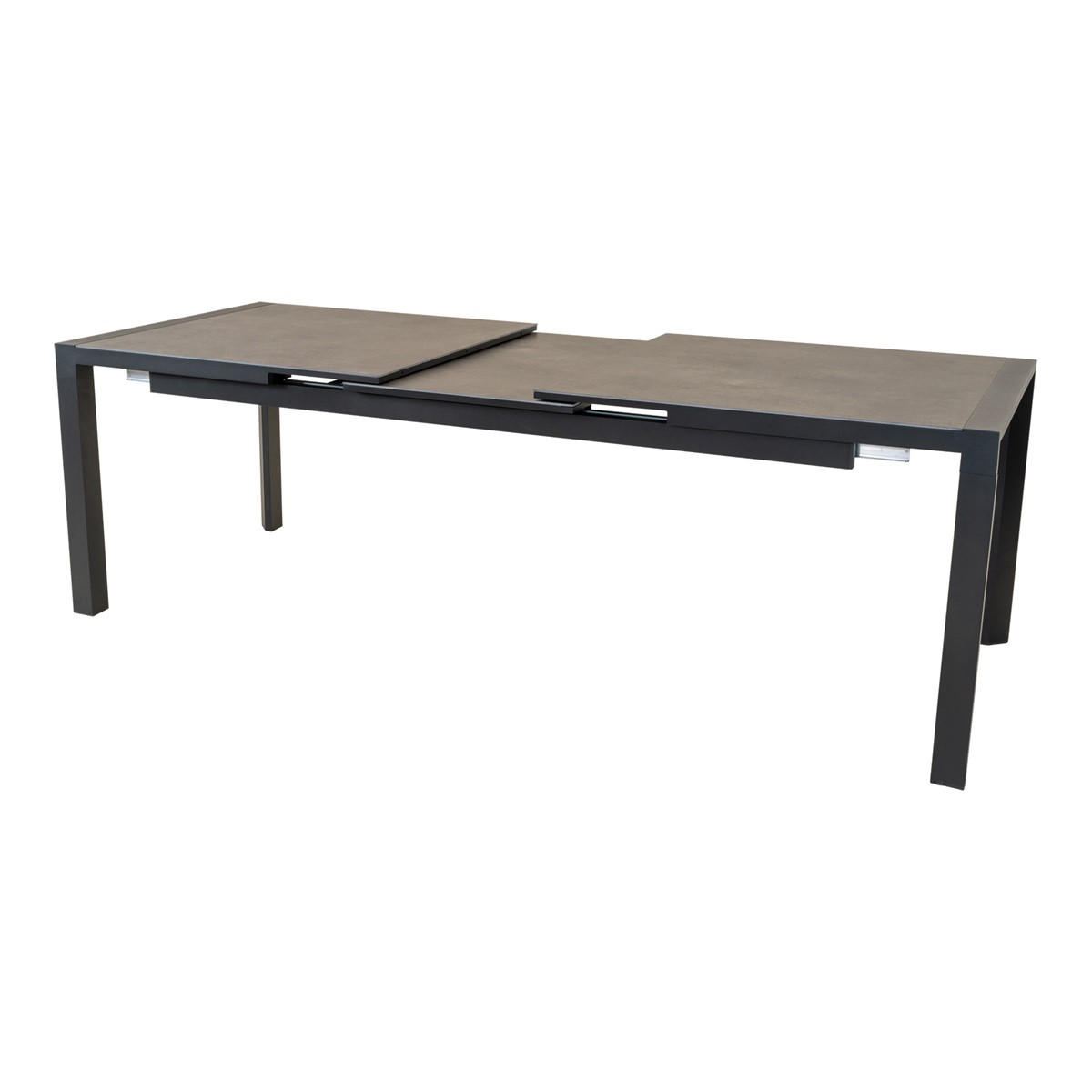 GARTENTISCH Lagos - Grau - 200/260/96/74 cm - Grau, Metall (200/96/74cm) - Lesli Living