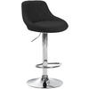 BARHOCKER Stoff schwarz - Chromfarben/Schwarz, Textil/Metall (46/83/49cm) - CLP