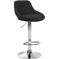 BARHOCKER Stoff schwarz - Chromfarben/Schwarz, Textil/Metall (46/83/49cm) - CLP