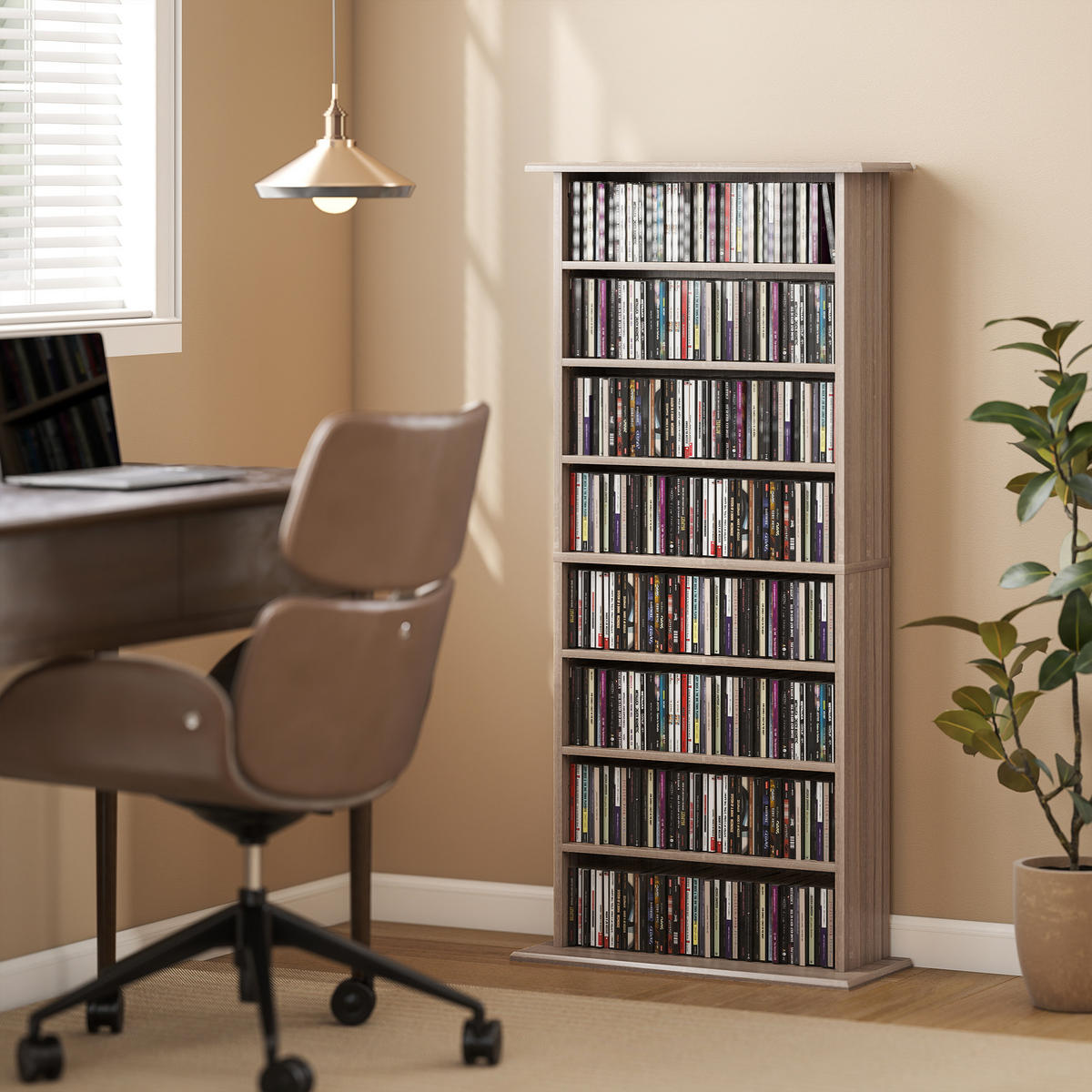 CD-REGAL DE-14509 8 Fächer, verstellbare Böden Natur - Naturfarben, Holzwerkstoff (24/126.3/58cm) - ComfortXL