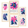 POSTER Set Mit 6 Florale Explosionen aus Rosen Größe A3 & A4 Rahmen aus hellem Holz - Beige, Papier (29.7/1cm) - Nacnic