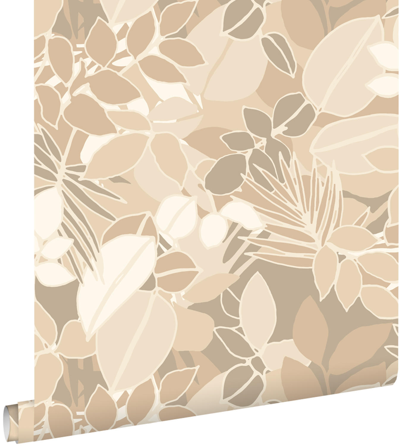 TAPETE Blätter 50 x 900 cm - Beige, Papier (50/900cm) - ESTAhome