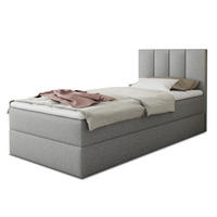 BOXBETT Star Mini - 100x200 - Grau (Inari 91, Webstoff) - Schwarz/Grau, Holz/Holzwerkstoff (100/200cm) - Sofnet