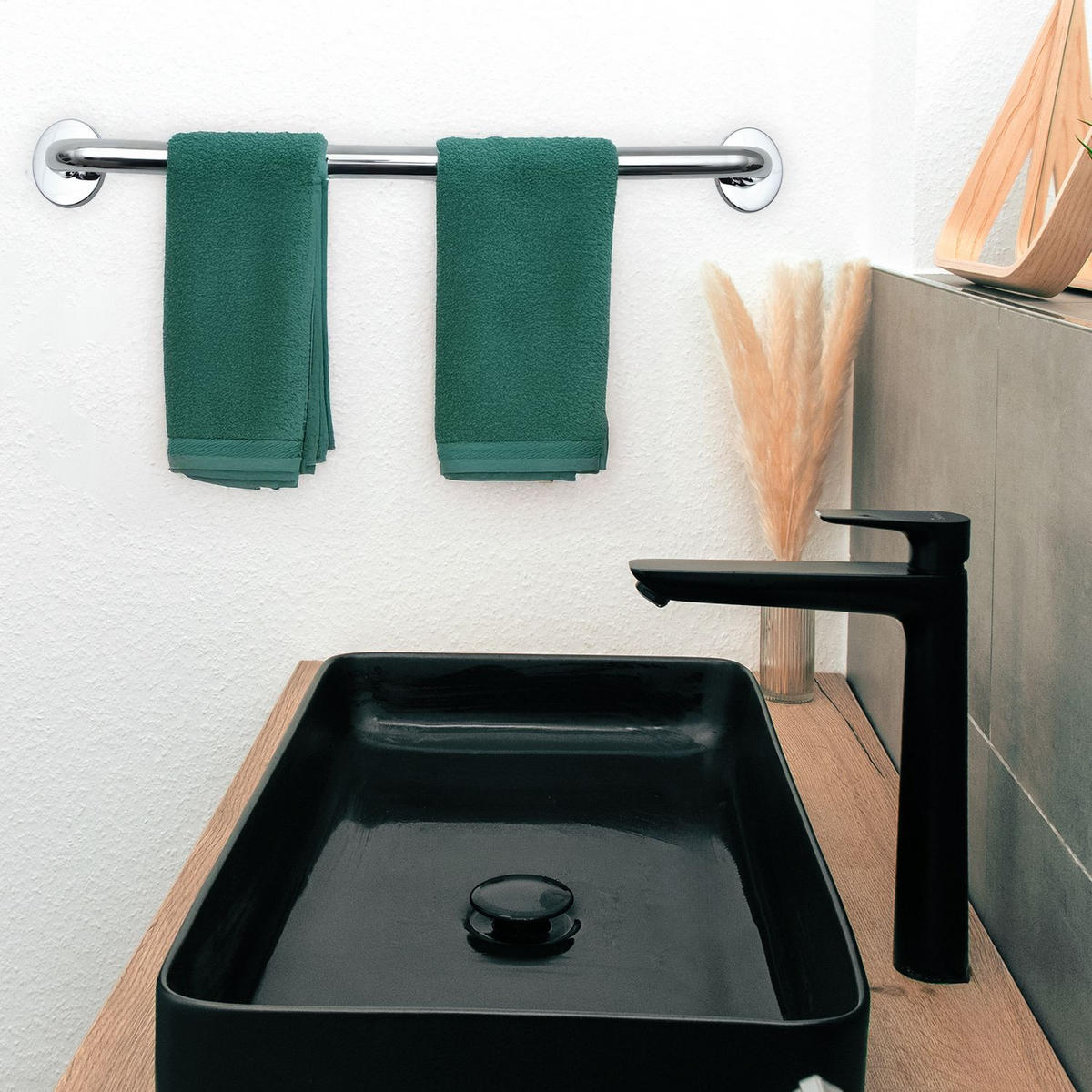 HANDTUCHHALTER 100/1.9 cm (Hochglanzpoliert) - Silberfarben, Metall (5/7/100cm) - Intirilife