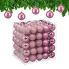 100XWEIHNACHTSKUGELN - Rosa, Kunststoff (6/7/6cm) - Relaxdays