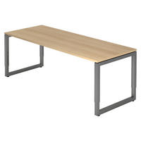 SCHREIBTISCH Serie-R 80/200/74 cm in Eichefarben/Graphitfarben - Eichefarben/Graphitfarben, Holzwerkstoff (80/200/74cm) - bümö