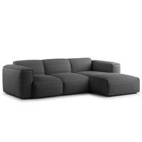 3-SITZER ECKSOFA mit Longchair - Anthrazit/Schwarz, Kunststoff/Textil (251/173cm) - home24