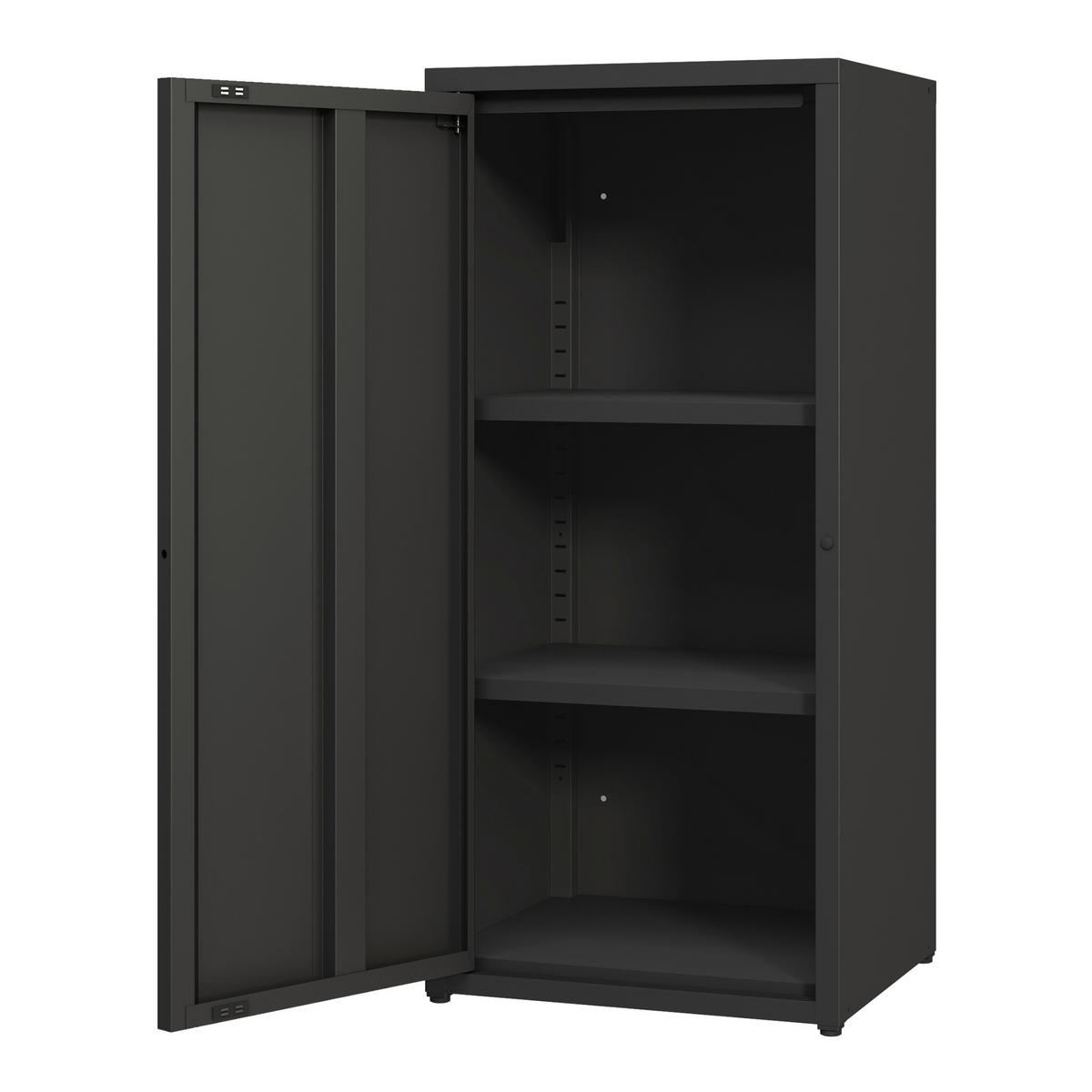 AKTENSCHRANK Burlöv - Schwarz, Metall (40/88/35cm) - [en.casa]