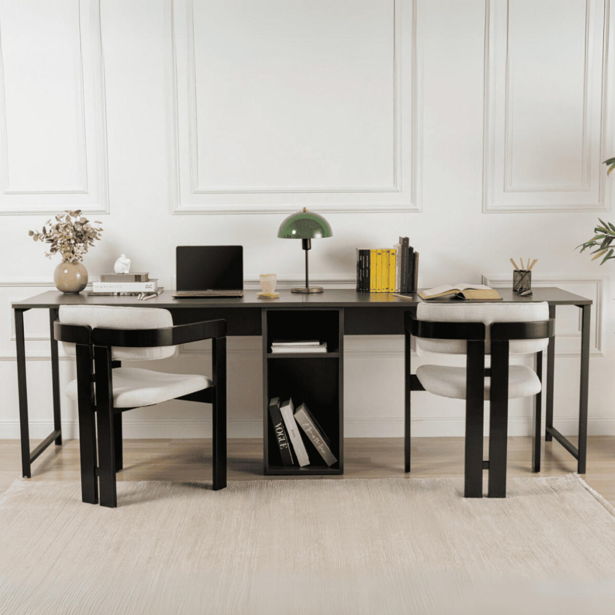 DOPPELSCHREIBTISCH - twin 240/60/74 cm - Anthrazit, Holzwerkstoff (240/60/74cm) - Calicosy