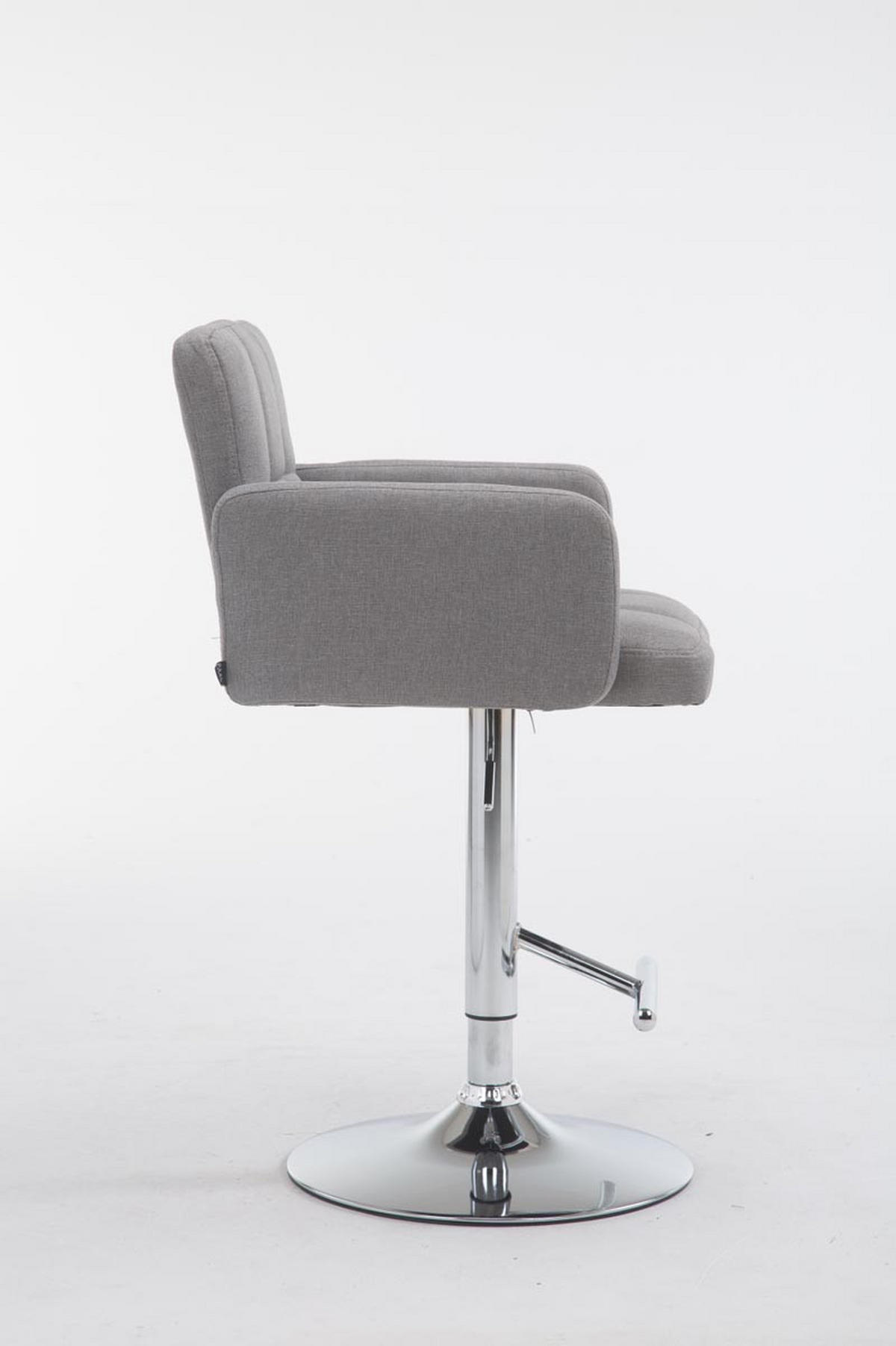 BARHOCKER Stoff grau - Chromfarben/Grau, Textil/Metall (60/93/56cm) - CLP