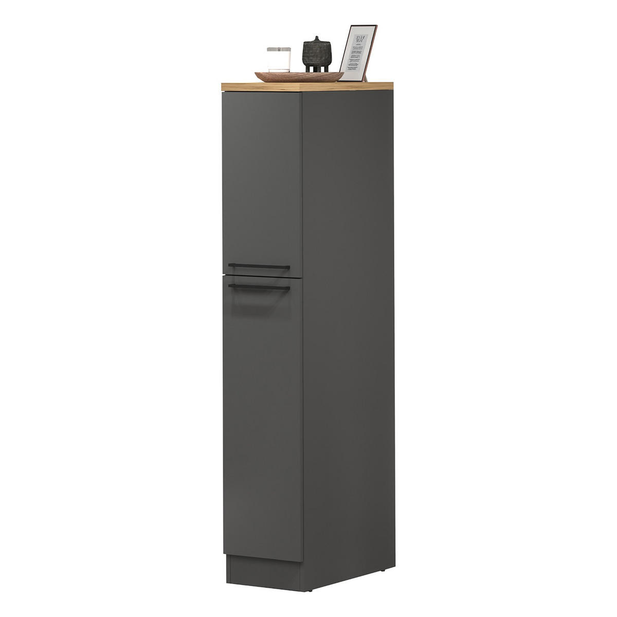 KÜCHENSCHRANK Anthrazit, Eiche 60/30/165 cm - Eichefarben/Anthrazit, Holzwerkstoff (30/165/60cm) - DMORA