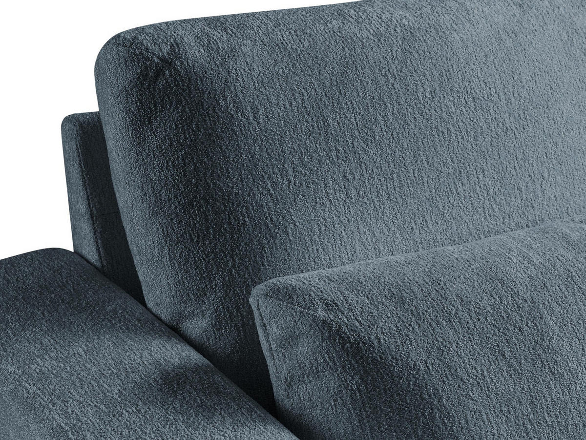 POUF Chenille Stoff Blau - Blau/Schwarz, Holzwerkstoff/Textil (111/88/60cm) - Makamii