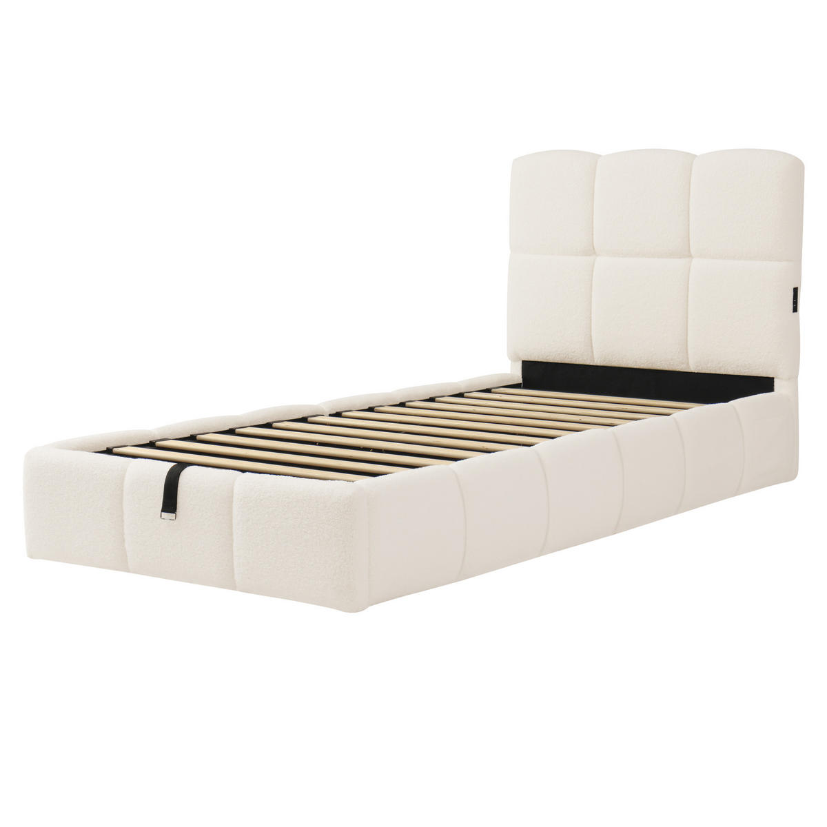 POLSTERBETT 90/200 cm Beige mit Stauraum und USB-Ladeanschluss - Beige, Textil (90/200cm) - Oxeza