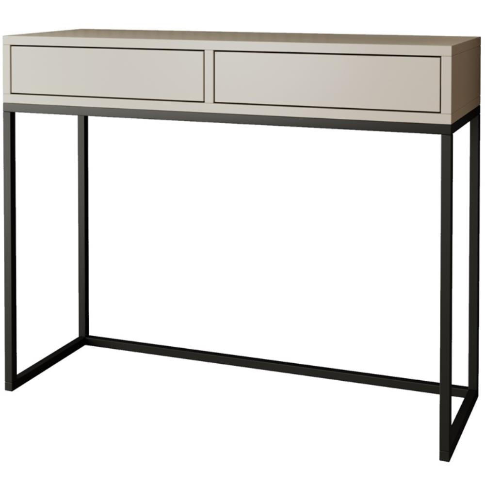KONSOLENTISCH Lango 100/85/35 kaschmir mit schwarzen Metallbeinen - Kaschmir/Schwarz, Holzwerkstoff/Metall (35/100/85cm) - Beautysofa