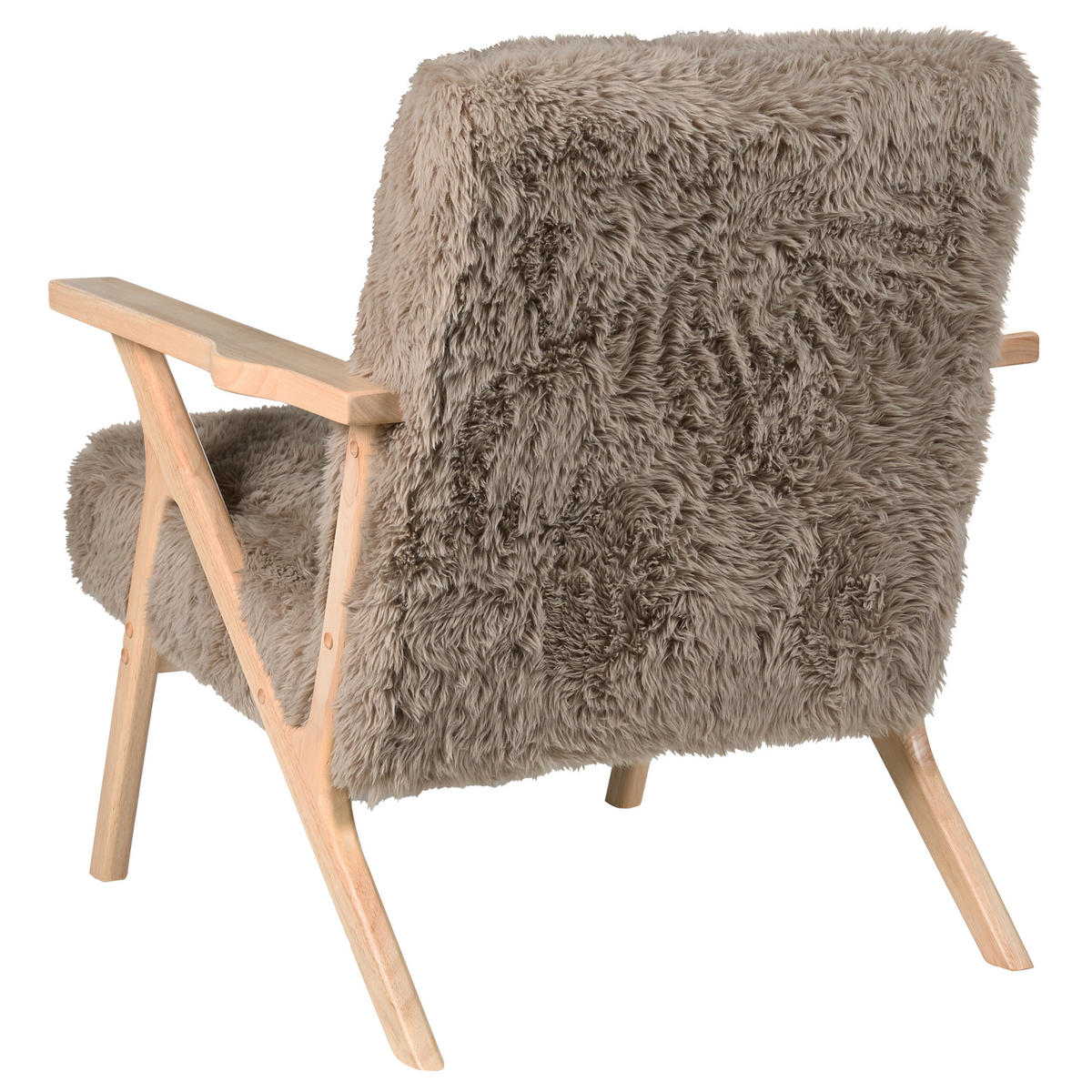 SESSEL Taupe Kisa - Taupe/Braun, Kunststoff (74/84/80cm) - Beliani
