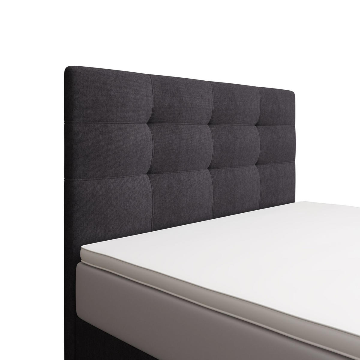 BOXBETT DUO 1 100x200 Cosmic 97, mit Matratze H3 und Topper, Grau - Grau, Holz/Kunststoff (100/200cm) - Bedante