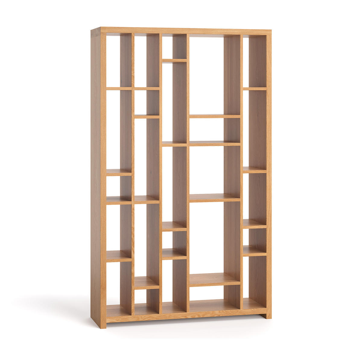 REGAL Nook aus massivem Eichenholz - Eichefarben/Naturfarben, Holz (126/210/40cm) - Danzz