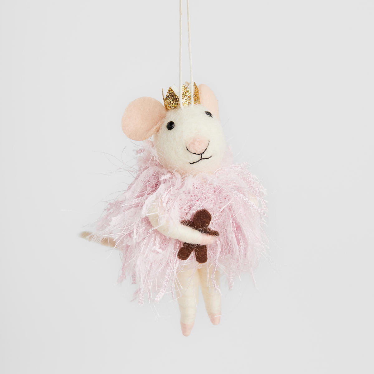 WANDDEKORATION Princmousi, Hellrosa, 12x8x8 cm, Dekorative Weihnachtsdeko - Hellrosa, Textil (8/12/8cm) - home&you