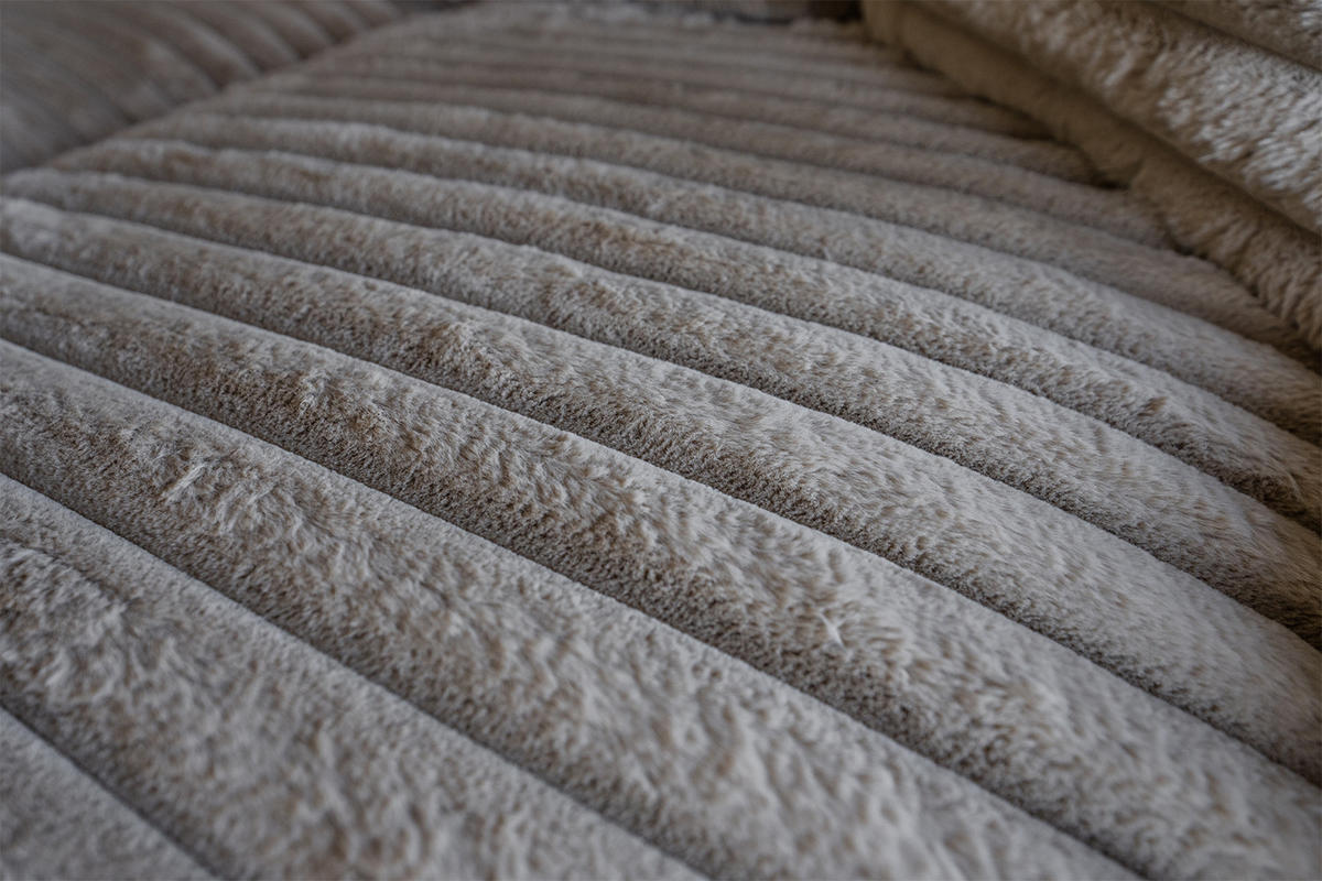 BIG SOFA CADY Taupe Cord - Taupe/Schwarz, Kunststoff/Textil (248/73/168cm) - KAWOLA