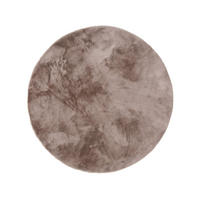 KUNSTFELL-TEPPICH Dave Taupe ø 80 cm rund - Taupe, Textil (80/80cm) - benuta Nest
