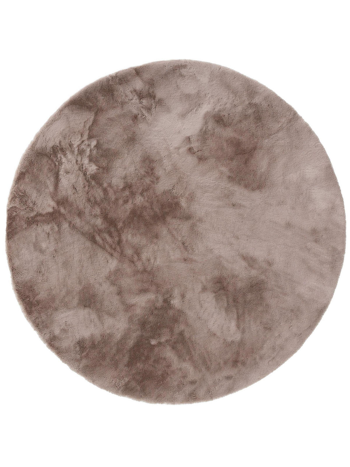 KUNSTFELL-TEPPICH Dave Taupe ø 80 cm rund - Taupe, Textil (80/80cm) - benuta Nest