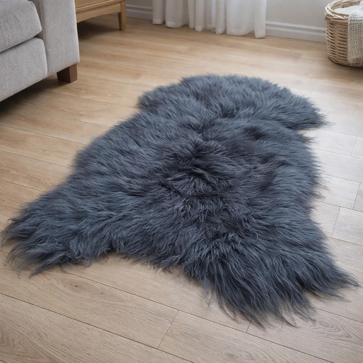 SCHAFFELL Langhaar skandinavisch weich chromfrei Silber Grau ca. 125 cm - Silberfarben/Grau, Fell (70/125cm) - Provellus