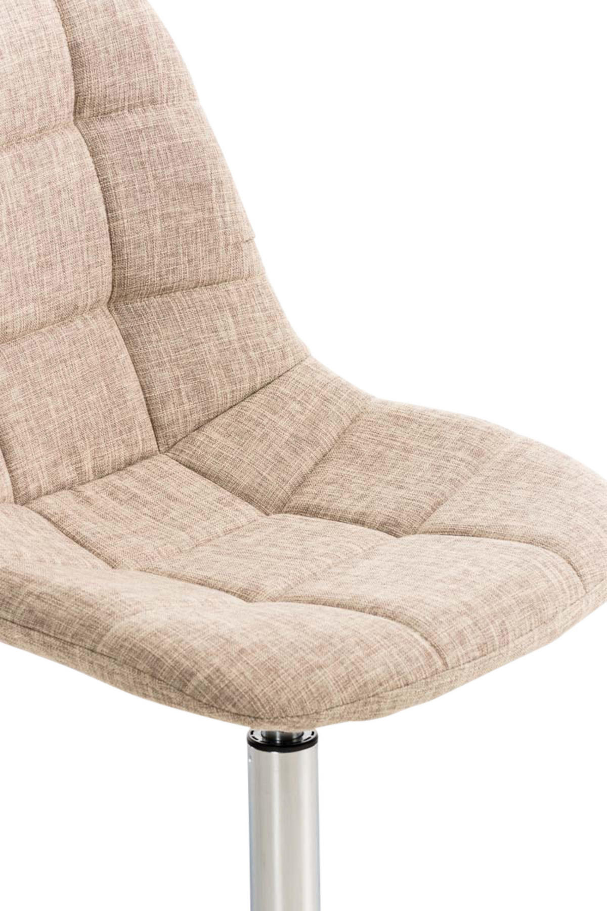 DREHSTUHL 2er Set Stoff creme - Chromfarben/Creme, Textil/Metall (48/84/52cm) - CLP