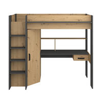 MEZZANINBETT mit Schreibtisch und Stauraum 90x200 cm - Heavy - Apfelbaumfarben, Holz/Holzwerkstoff (90/200cm) - Calicosy