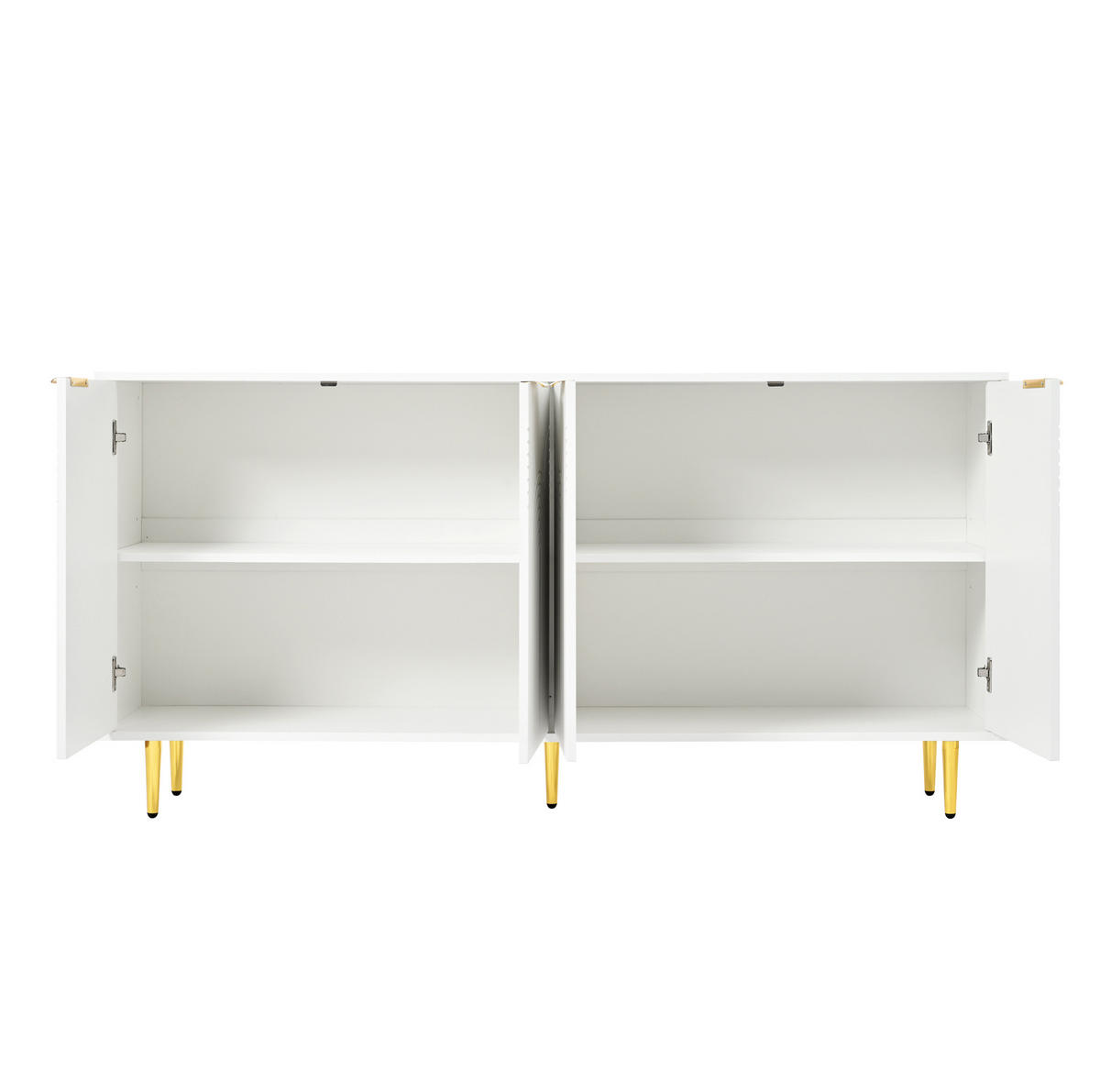 SIDEBOARD 160/40/80 cm aus MDF und Holzwerkstoff mit 4 Türen Weiß - Weiß, Holzwerkstoff (160/80/40cm) - Modenvie