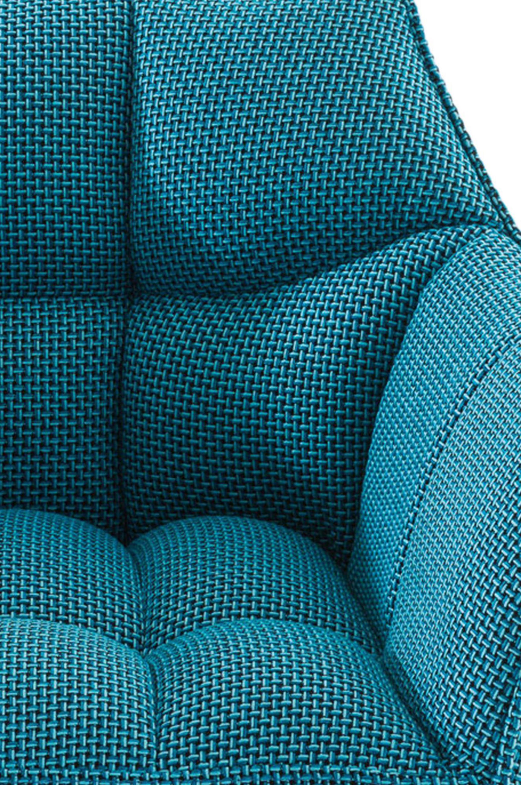 BARHOCKER 2er Set Damaskus Stoff weiß türkis - Blau/Weiß, Textil/Metall (64/110/48cm) - TPFLiving