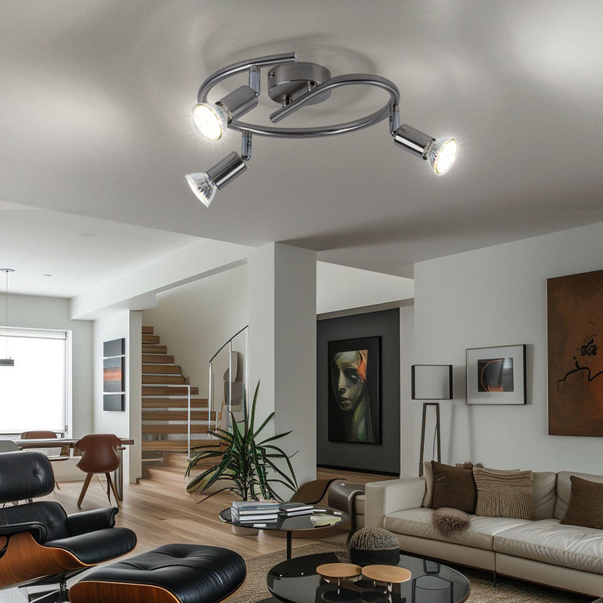 LED DECKENLEUCHTE MATRIX Matt Nickel Silber - Silberfarben, Metall (25/25/15cm)