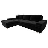 ECKSOFA Bangkok Mini - Silberfarben/Schwarz, Holz/Textil (274/182cm) - MIRJAN24