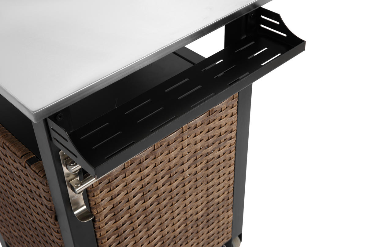 KÜCHENINSEL 76/85/57 cm Braun aus Stahl mit Rollen - Braun, Metall (76/85/57cm) - OKMYHOME