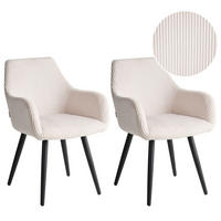 ESSZIMMERSTUHL 2er-Set Cord Hellbeige Mori - Beige, Textil (56/83/64cm) - Beliani
