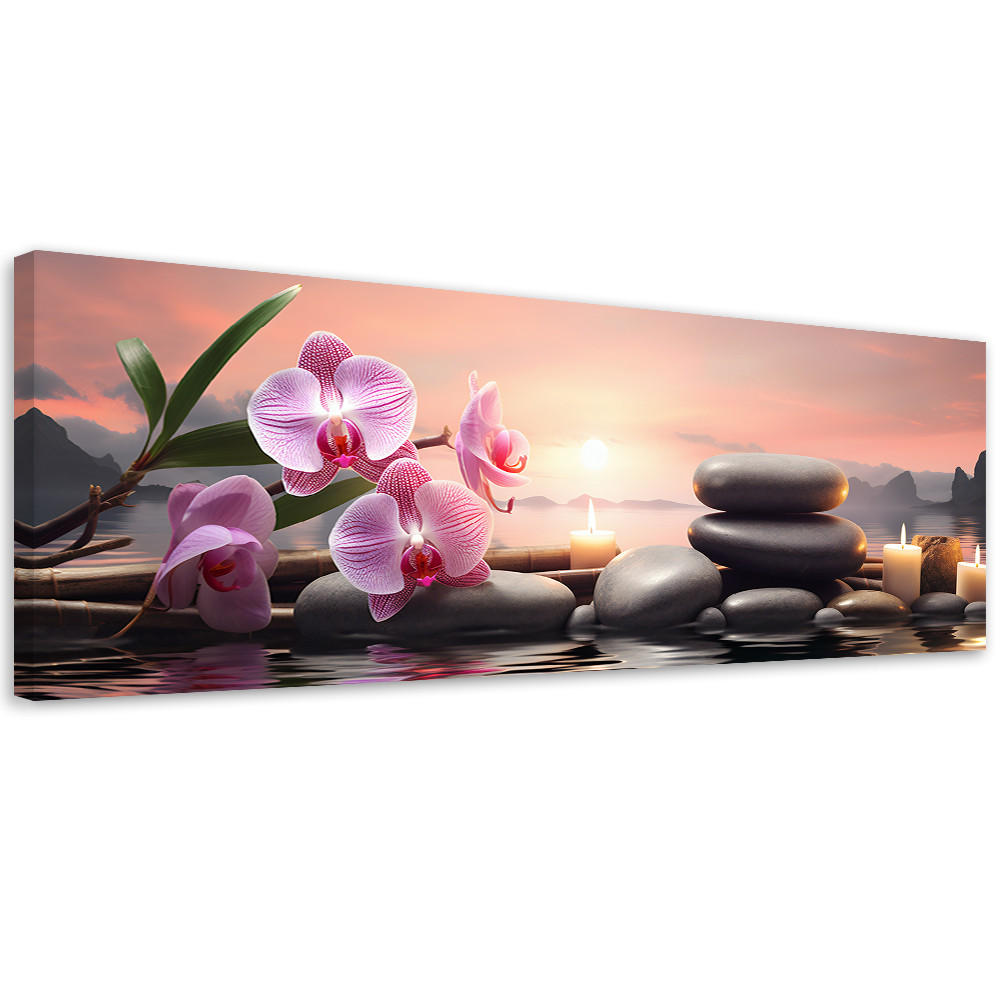 WANDBILD rosa zen muster - Pink, Textil (90/30cm) - Feeby