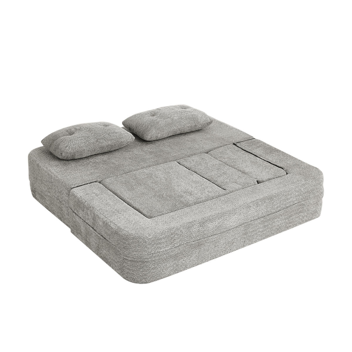 SITZGARNITUR DE-35041 2-in-1 mit Schlaffunktion Hellgrau - Hellgrau, Textil (194/39/199cm) - ComfortXL