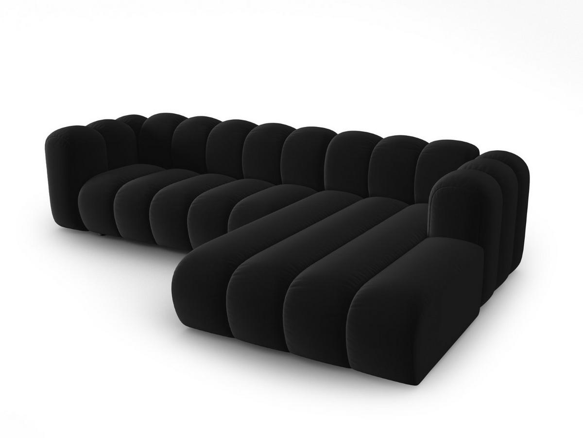 ECKSOFA modular rechts Lupine aus Samt schwarz 4 Sitzplätze - Schwarz, Textil (177/290cm) - Micadoni