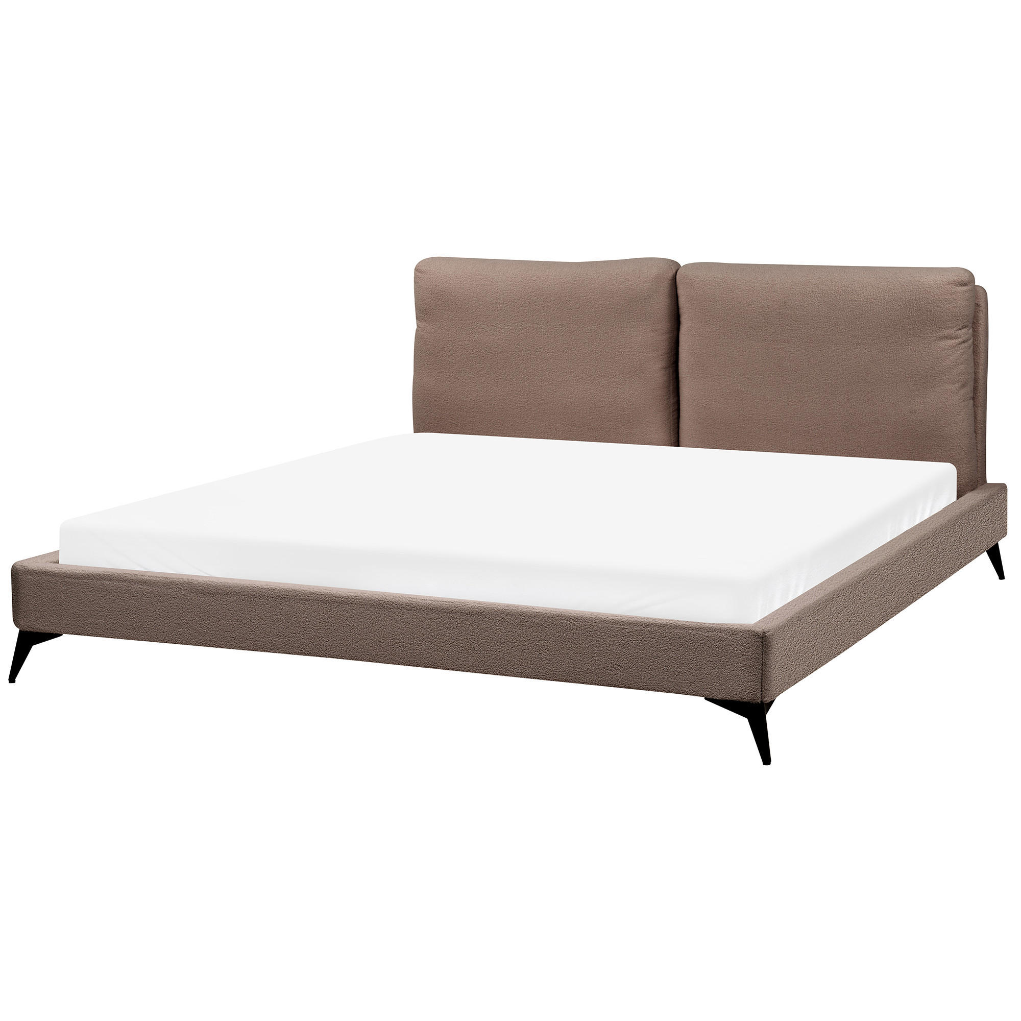POLSTERBETT mit Lattenrost 180x200 cm Braun Melle - Braun, Textil (180/200cm) - Beliani