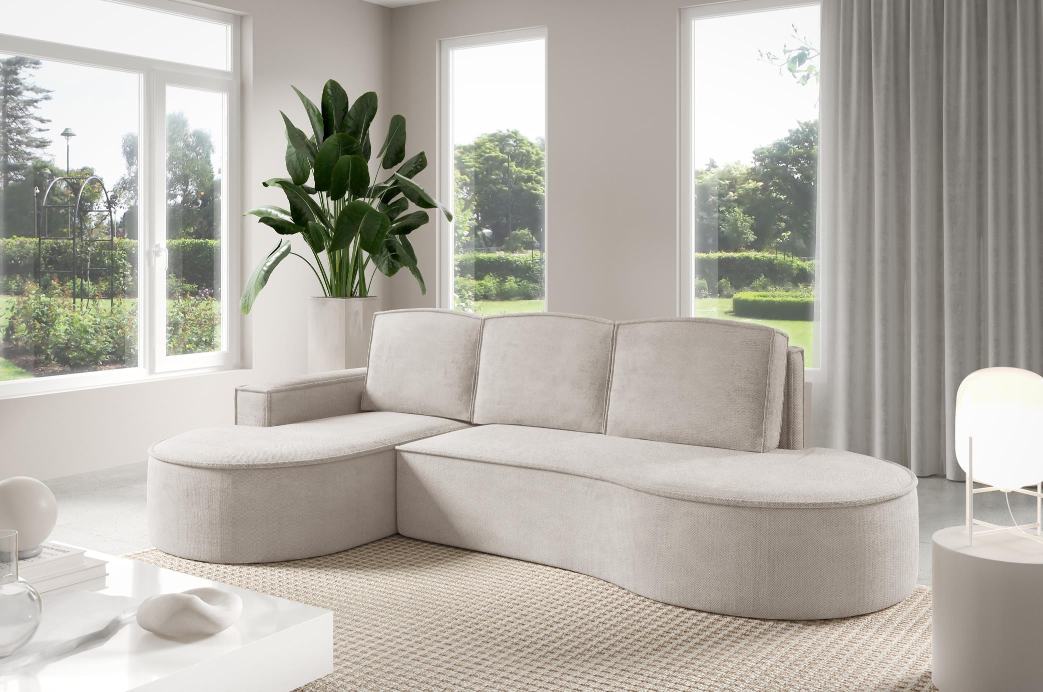 Thumbnail - Bettso Ecksofa, Weiß, Holzwerkstoff, Textil, L-Form, 277x157 cm, Wohnzimmer, Sofas & Couches, Wohnlandschaften, Ecksofas