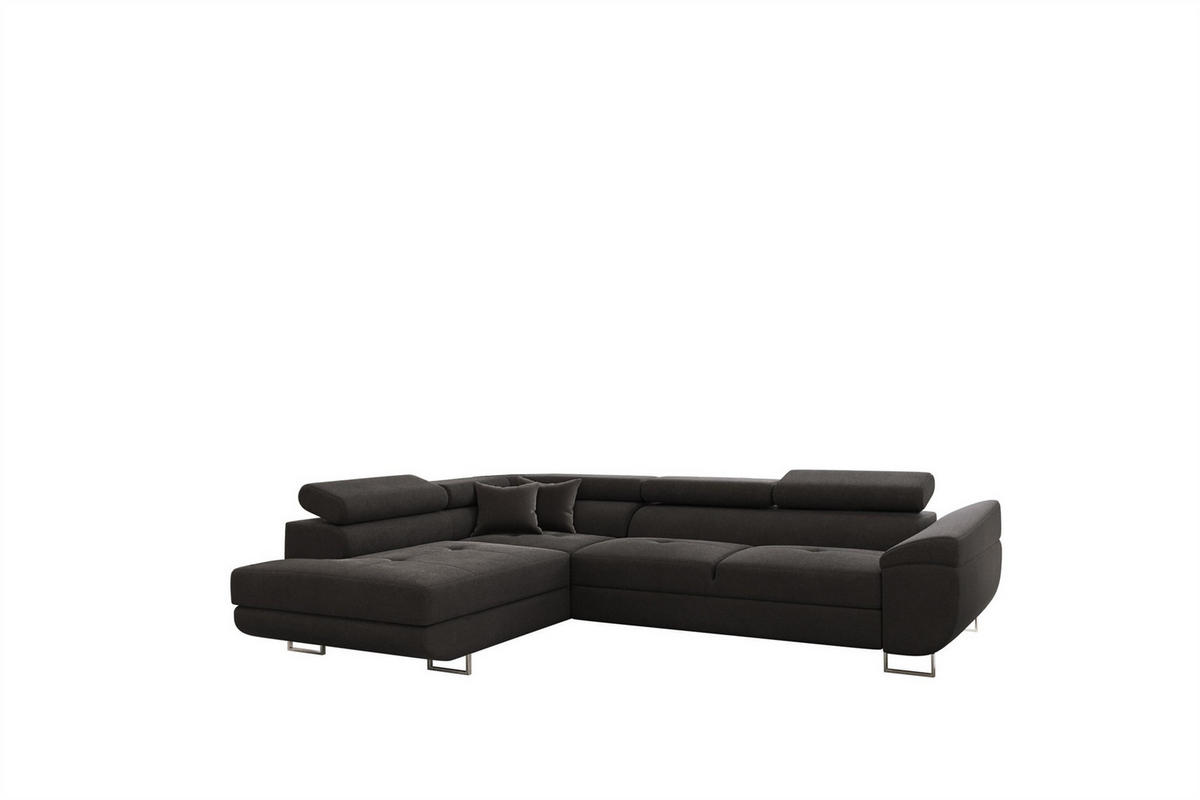 ECKSOFA Carmelo In Nova - Anthrazit, Holzwerkstoff/Textil (275/202cm) - Fun Möbel