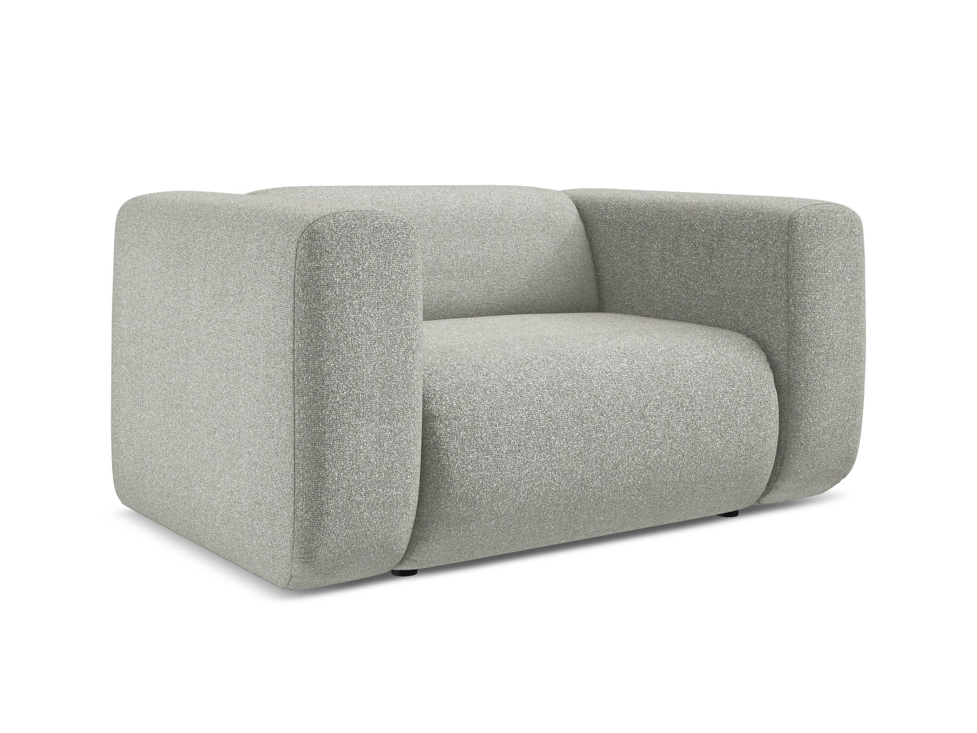SESSEL Strukturstoff Stoff Grau - Hellgrau/Schwarz, Kunststoff/Textil (137/70/89cm) - Makamii