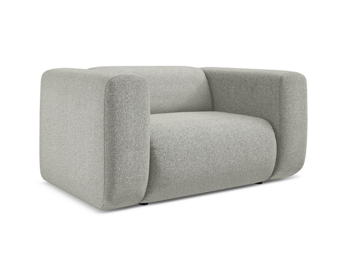 SESSEL Strukturstoff Stoff Grau - Hellgrau/Schwarz, Kunststoff/Textil (137/70/89cm) - Makamii