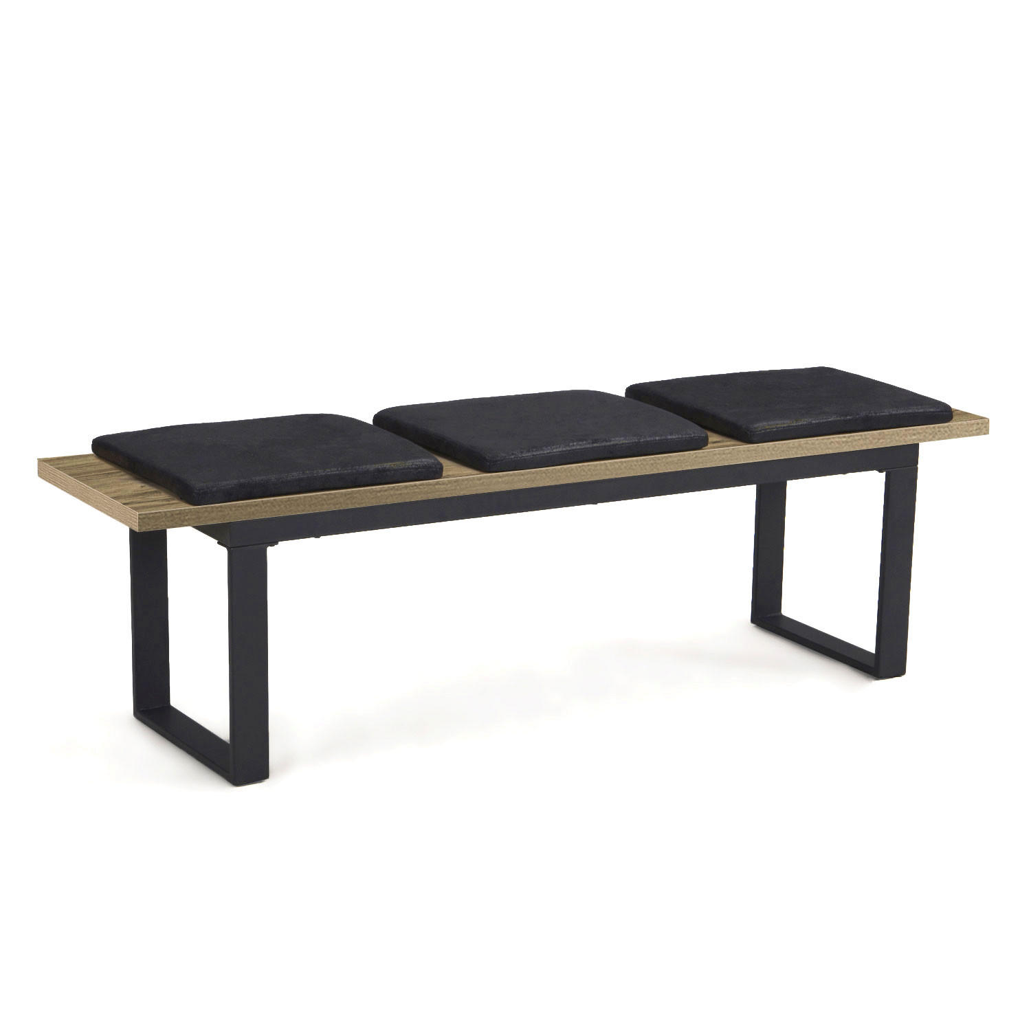 SITZBANK LEA Eiche, 160/40/45 cm - Eichefarben/Anthrazit, Holzwerkstoff/Metall (160/45/40cm) - B&D Home