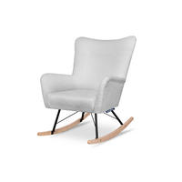 SCHAUKELSESSEL ADDUCTI breiter Sitz für mehr Komfort, Hellgrau - Eichefarben/Hellgrau, Holz/Textil (75/94/112cm) - KONSIMO®