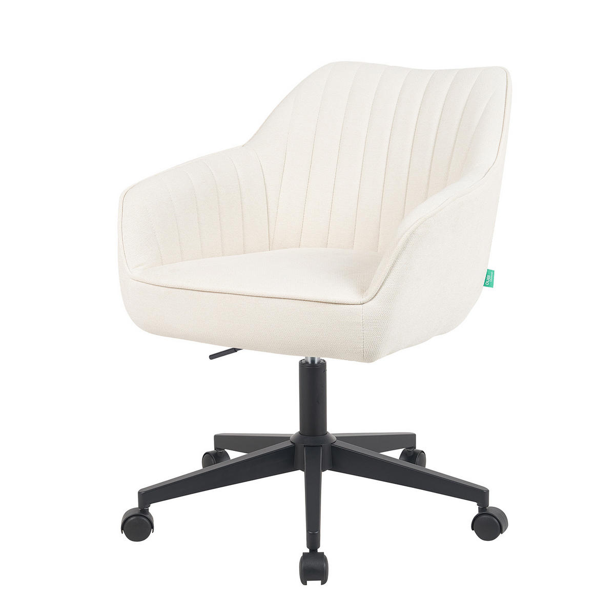 BÜROSTUHL Mika-Elio 2er-Set - Creme/Schwarz, Textil/Metall (60/79/61cm) - DUBI Möbel