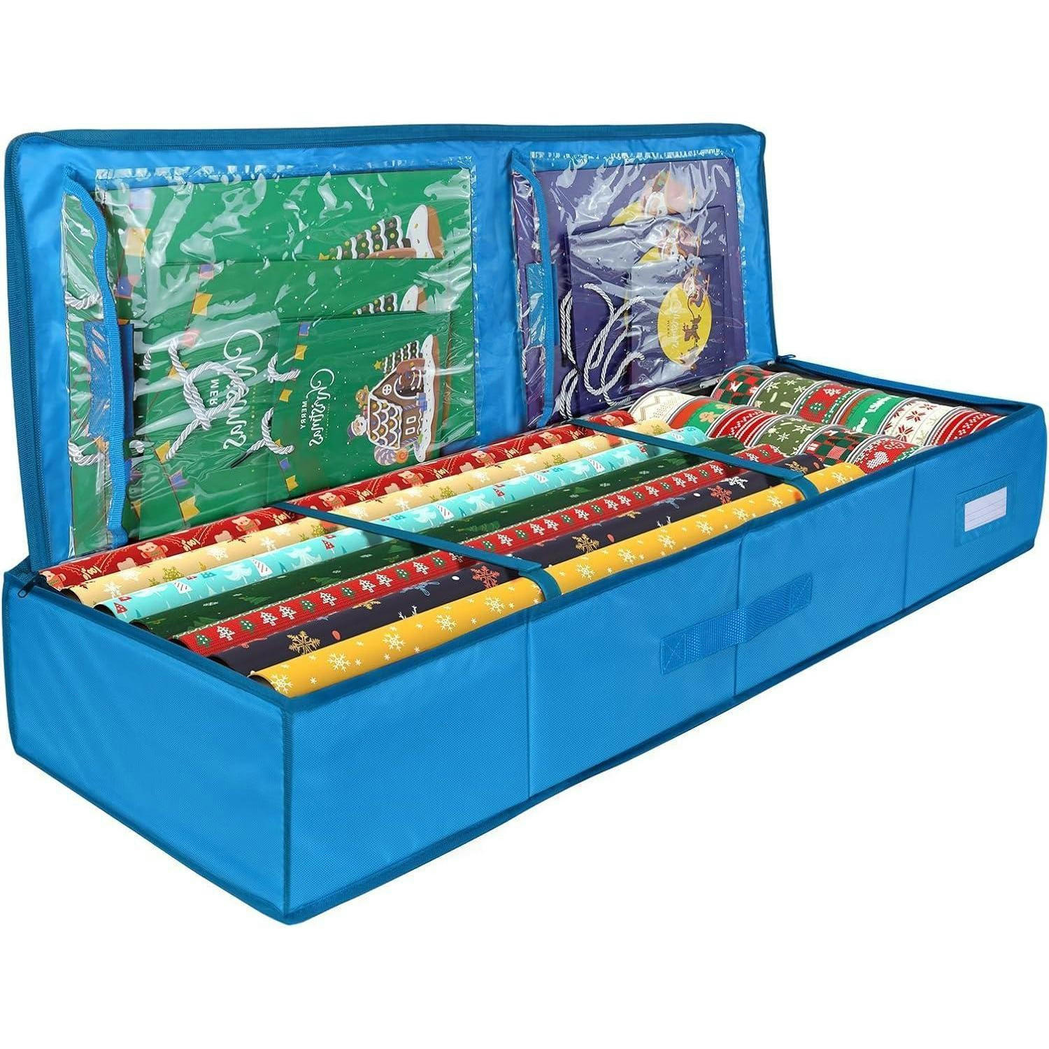 GESCHENKPAPIER-ORGANIZER Blau 104 x 35 x 15 cm - Blau, Textil (35.6/104.1/104.1cm)