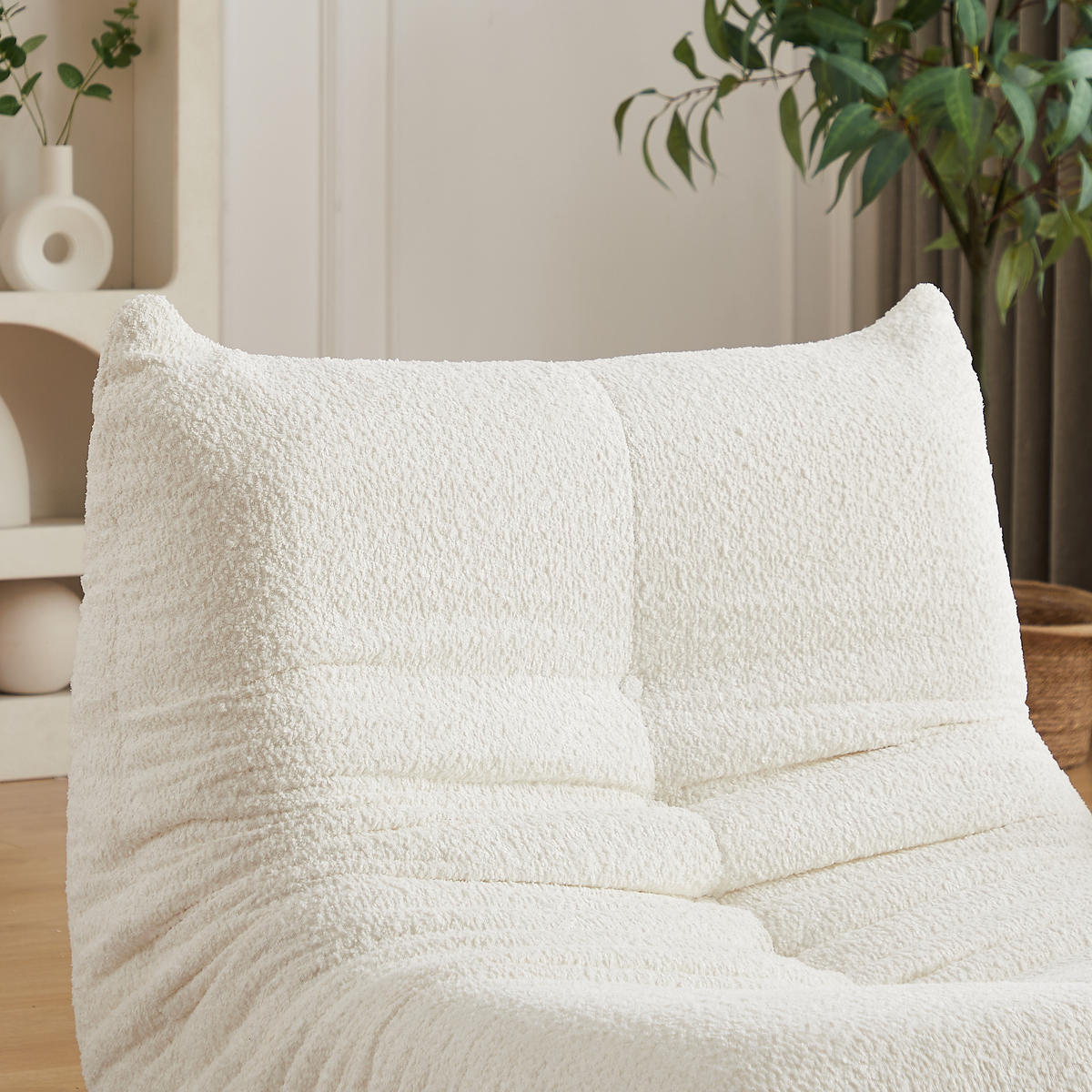 SITZSACK Chenille Beige Ohne Armlehnen - Beige, Textil (94/71/185cm) - WISHDOR