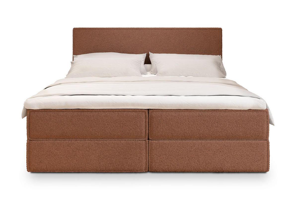 POSTEL BOXSPRING PELLIO 160x200 cm, s matrací a úložným prostorem, měděná - měděná, kompozitní dřevo/textil (160/200cm) - MASSENO