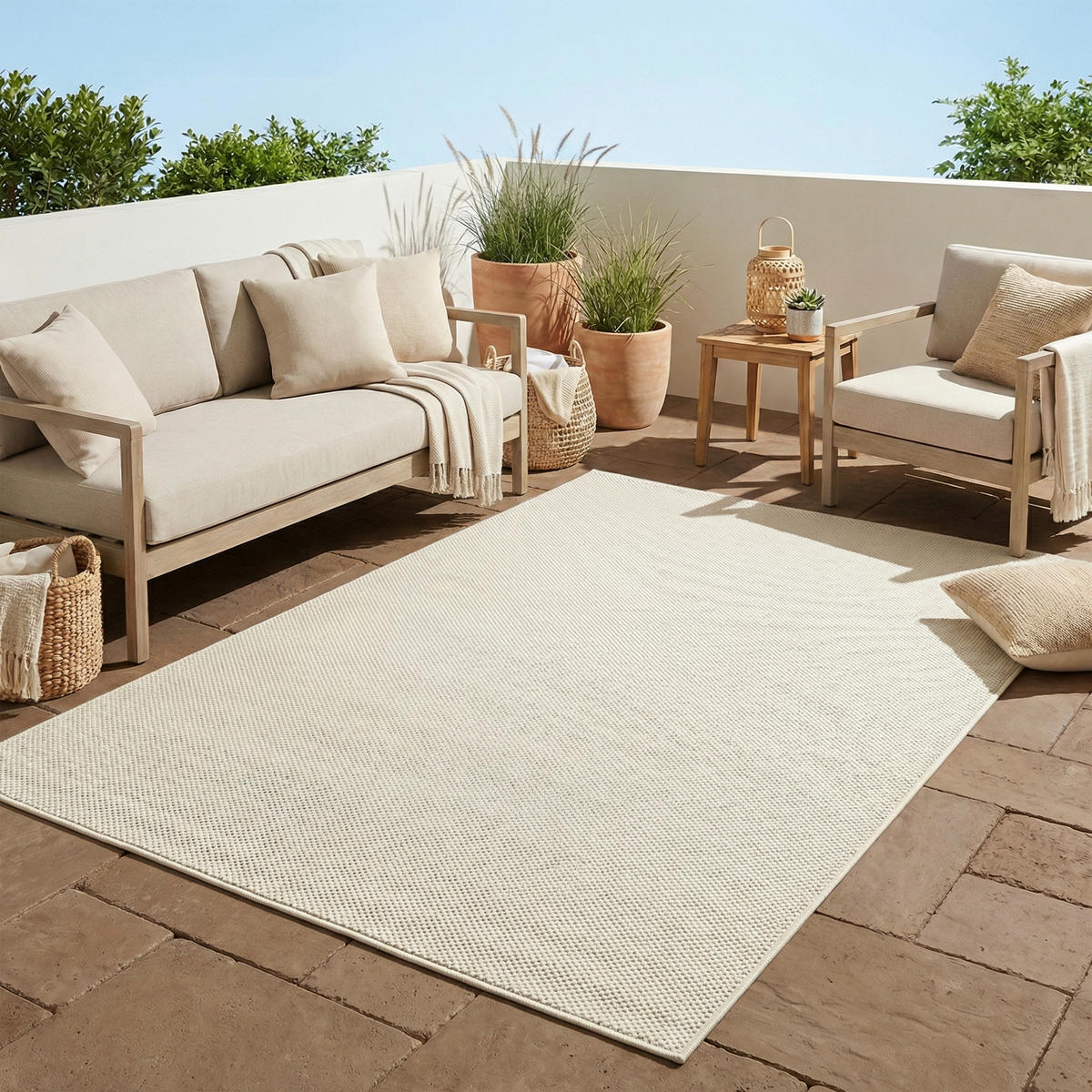 TEPPICH CALMA creme modern 80/150 cm - Creme, Textil (80/150cm) - Tapiso
